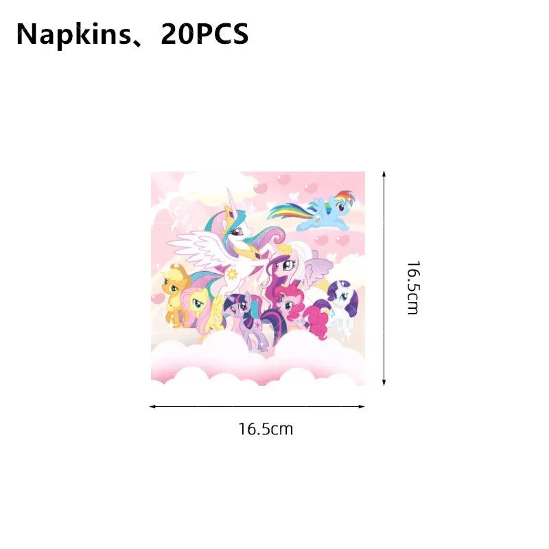 My Little Pony Foil Balloon Happy Birthday Latex Ballon Banner Party Decoration Cake Topper Supplies Backdrop Disposable Kid Toy