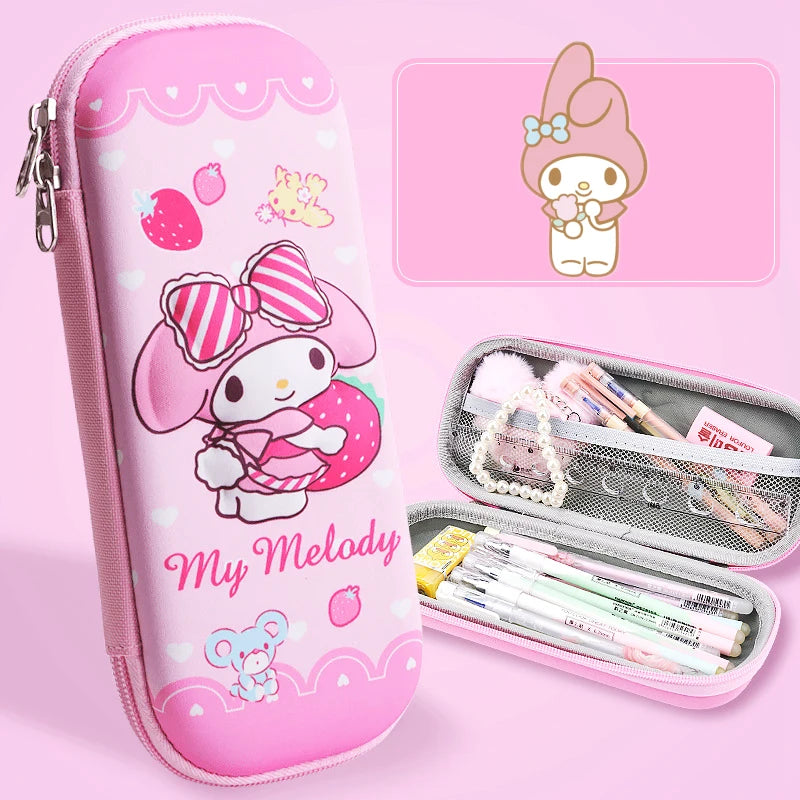 Kawaii 3D Cinnamoroll Anime Pencil Case Cute Melody Large Capacity Pen Holder Girls Boy Kids School Stationery Box Gift