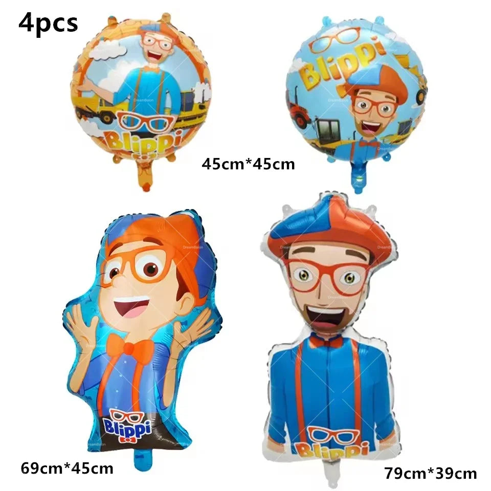 Blippiing Foil Balloon Happy Birthday Banner Decoration Party Supplies Backdrop Cake Toppers Disposable Tableware Latex Ballons