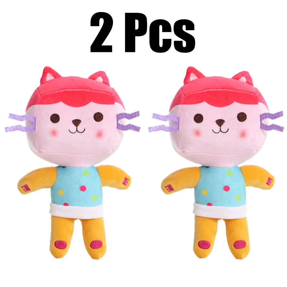 New Gabbys Dollhouse Plush Toy Mercat Cartoon Stuffed Animals Smiling Cat Car Cat Hug Gabys Girl Dolls Kids Birthday Gifts