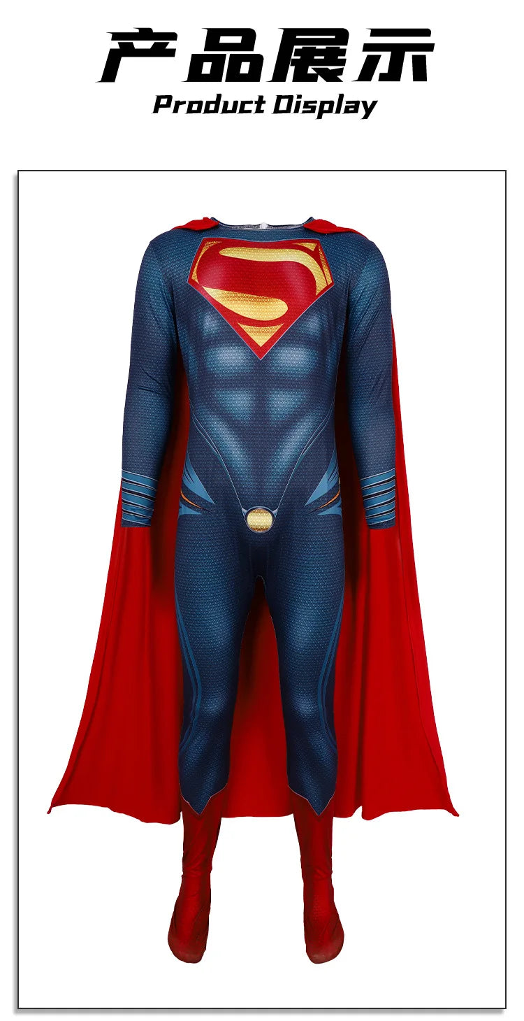 Superman Cosplay Costume Halloween Carnival Party Outfits Stage Performance Hero for Men Women Outfits