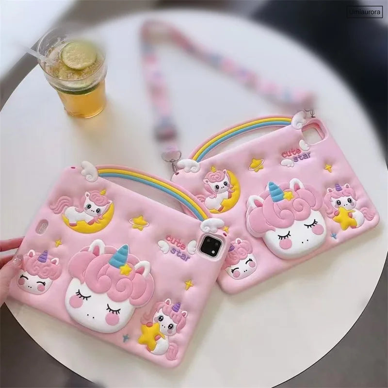 Cartoon Kids Cases For Huawei Matepad Pro 11 10.8 10.4 T10 T10S Mediapad T5 M5 Lite 8.0 10 10.1 Tablet Silicon Cover Stand Funda