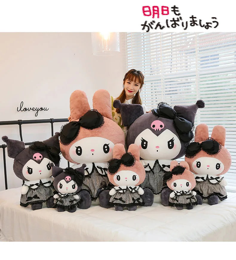Oversized Sanrio Plushier Kuromi Melody Stuffed Toys Soft Throw Pillow Plush Dolls Kids Birthday Valentines Gifts for Girls