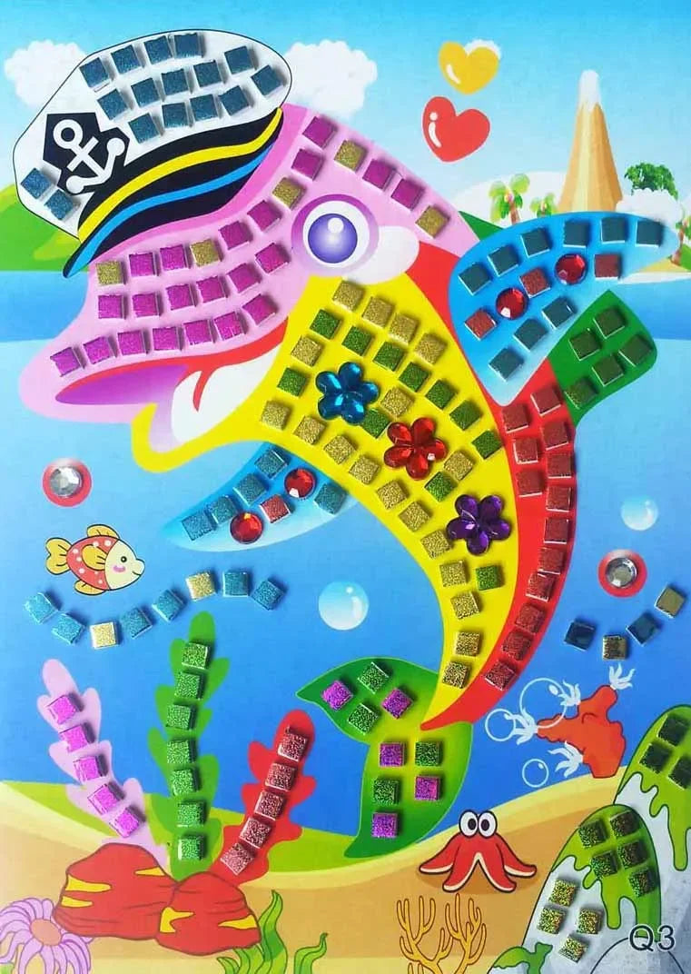 3/5Pcs Foam EVA Stickers 3D Crystal Acrylic Puzzle DIY Handmade Kids Art Cartoon Creative Educational party Toys For Children