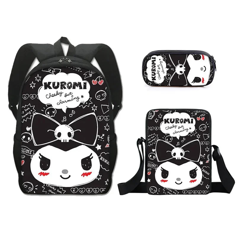 Backpack Kuromi Backpack PencilBag Student Primary and Middle kawaii Cartoon SchoolBag Mochila Birthday Gift For Girls Kids Boys