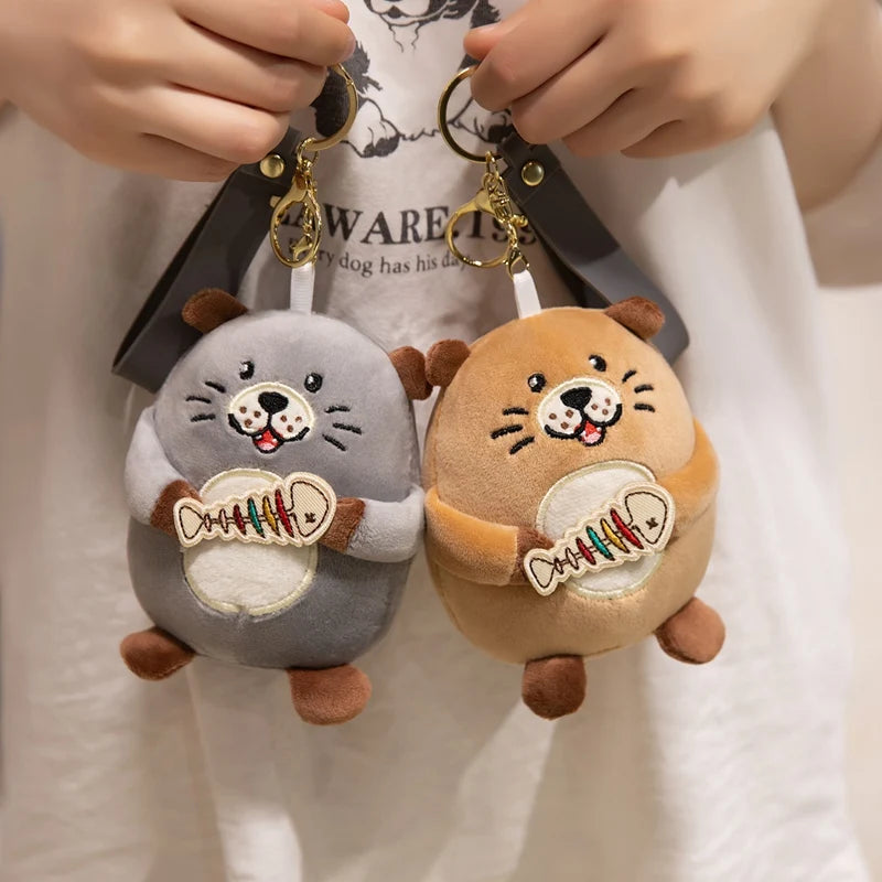 Adorably Otter Plush Kawaii Croaker Stuffed Pendant Lovely Animal Toys Backpack Deocr Soft Sofa Cushion Birthday Gifts for Kids