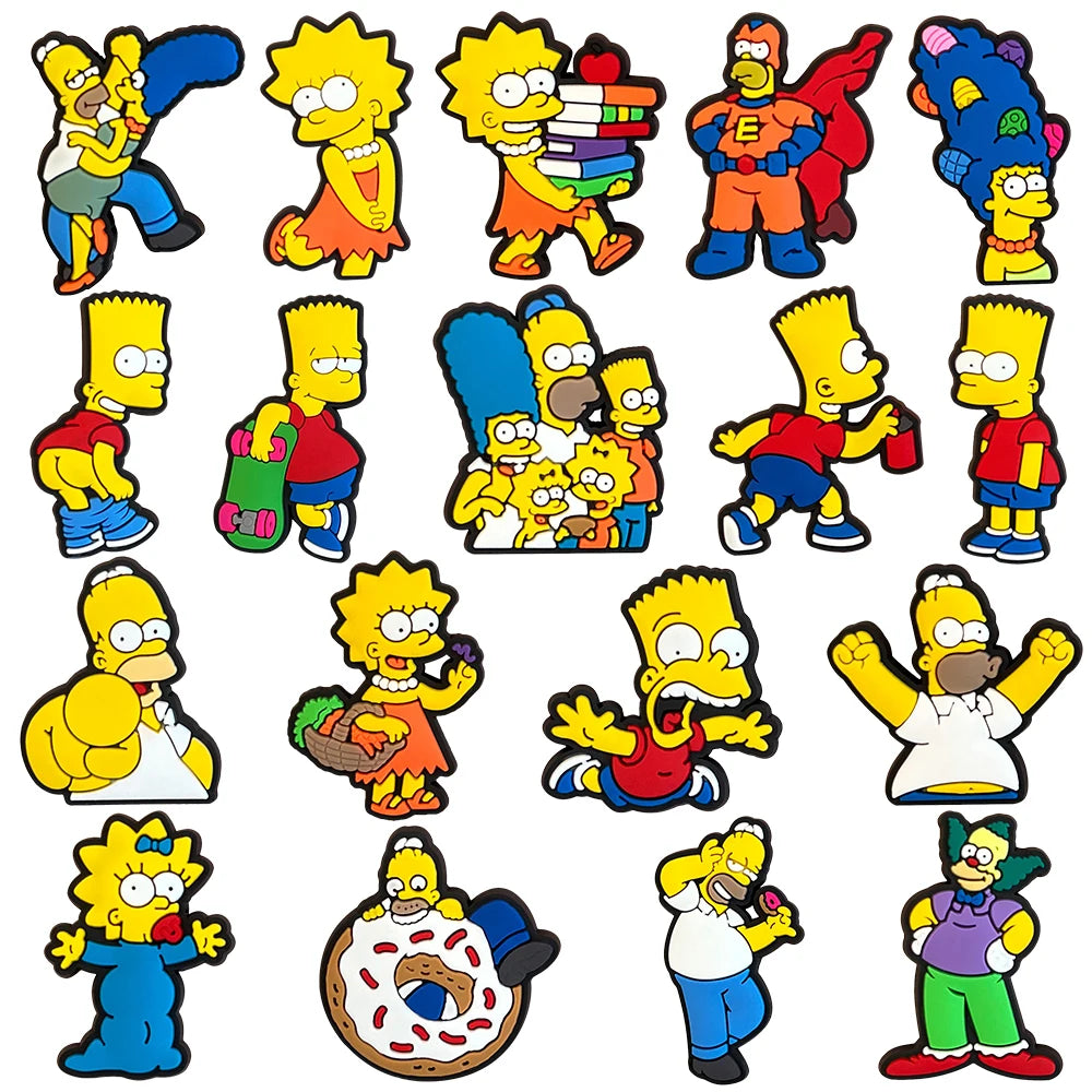 Cartoon MINISO 1PCS Popular Characters Disney Mouse DIY Stitch Funny Bear Shoe Charms Decorate Kids Accessories Boys Party Gifts