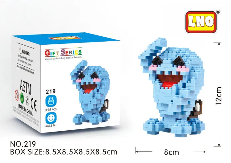 LNO Pokemon Raichu Pichu Kawaii Marowak Mini Blocks Gengar Jynx Diamond Blocks Kids Building Brick DIY Model Educational Toys