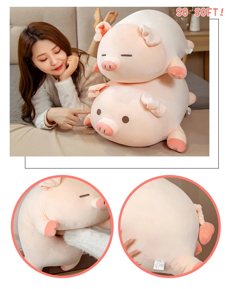 Big Size Cute Squish Pig hug pillow Doll Plush Piggy Toy Animal Comfort Soft Pillow Cushion Kids Baby Comforting Sleeping pillow