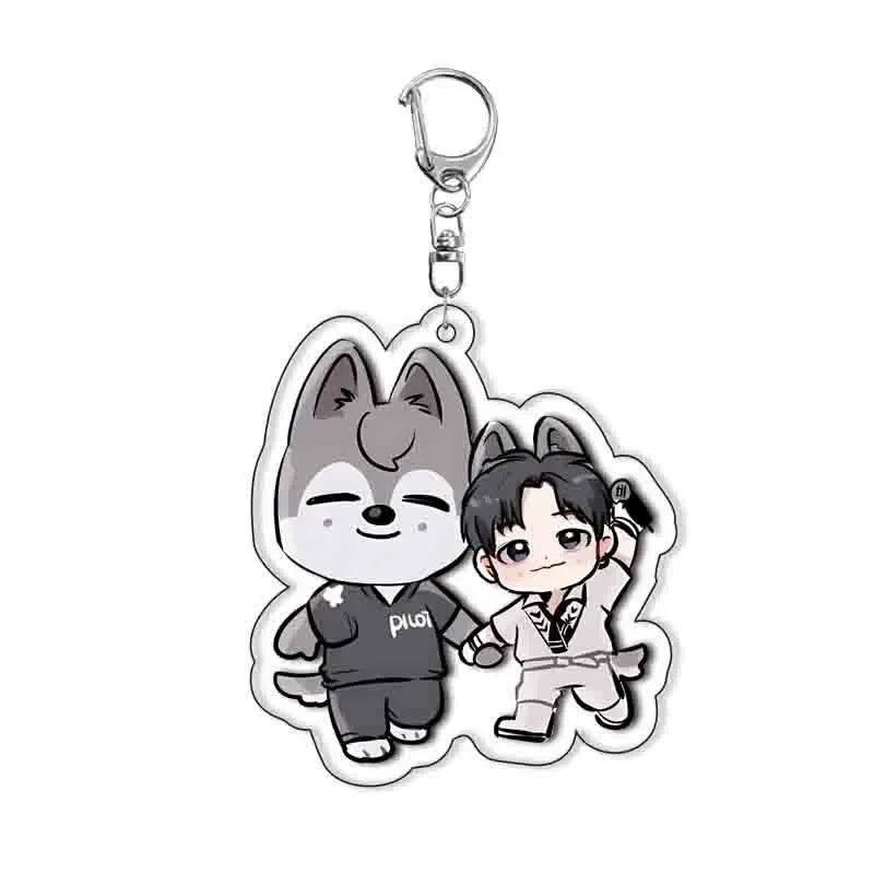 SKZOO Stray Kids Keychain Acrylic KPOP Keychain Accessories, Stray Kids Accessories Creative Bags Car Keychain Friends Gift