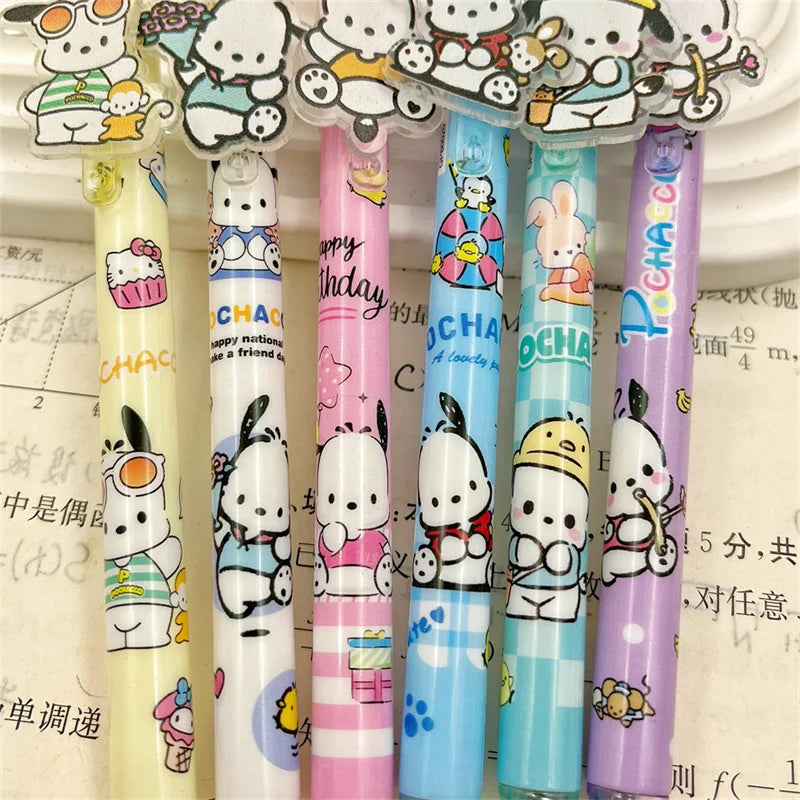 Sanrio Pochacco 0.5mm Gel Pens Kawaii Anima Dog Black Pen School Student 0ffice Stationery Supplies Kids Gift