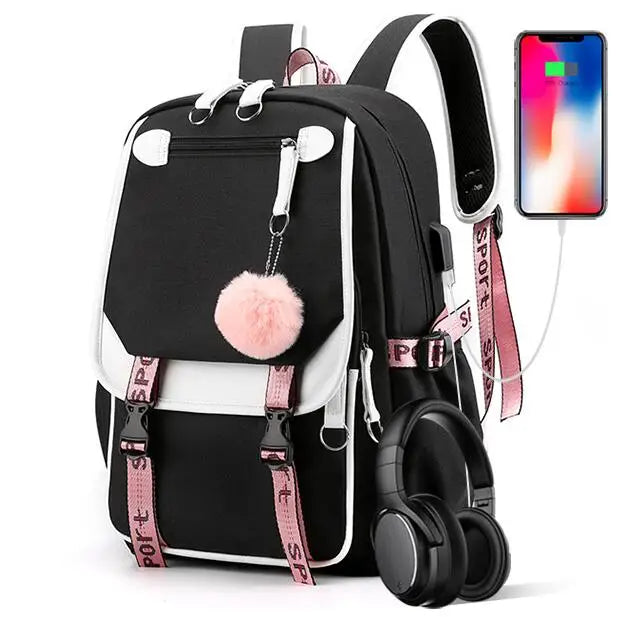 School Backpack for Kids Teenager Kawaii Capybara Schoolbag Girls Boys Children Backpack Teenager Bagpack Usb Charging Bookbag