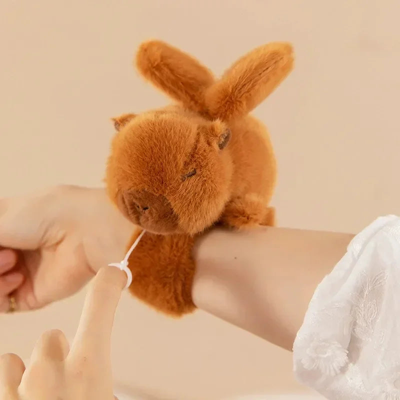 1-10PCS Rytanda Capybara Clap Circle Toys  Capybara Plush Hand Ring Fun Pop Circles Kids  Gift Slap Snap Wrap Wristband Bracelet