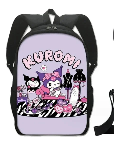 Backpack Kuromi Backpack PencilBag Student Primary and Middle kawaii Cartoon SchoolBag Mochila Birthday Gift For Girls Kids Boys