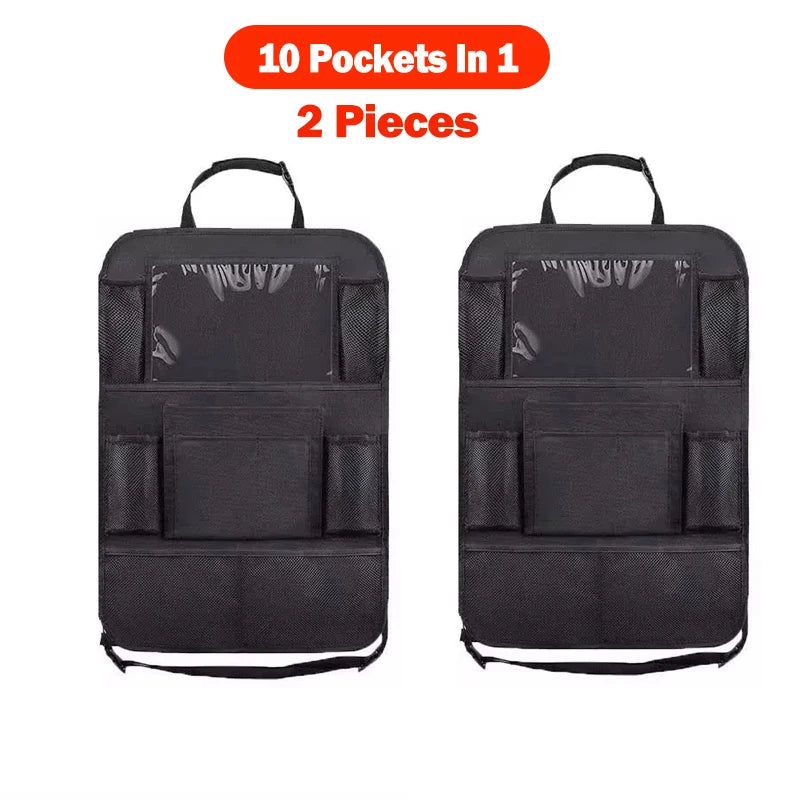 Car Seat Organizer Multi-functional Oxford Fabric Car Back Multi Pocket Storage Bag with Tablet Holder Protector for Kids
