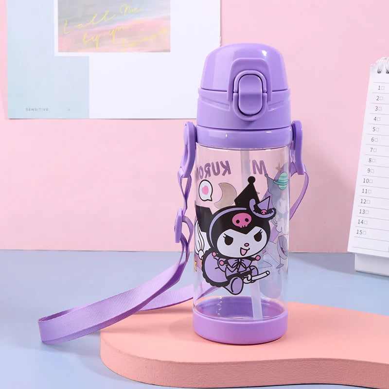 Kawaii 500ML Kuromi Cinnamoroll Sanrio Water Cup Cartoon Anime Plastic Cup Toys for Kids Kawaii Bottle Water Cup Birthday Gift