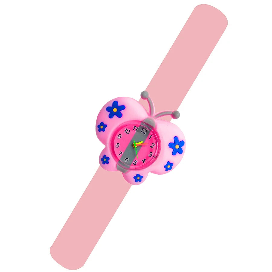 Baby Watch 3D Cartoon Kids Birthday Gift 2-15 Years Old Girl Boy Children Study Time Toy Watch Clock Free Spare Battery