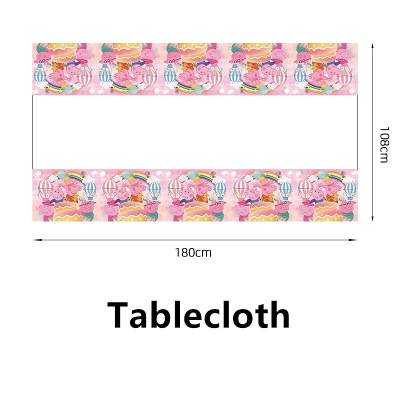 Peppa Pig Balloons Family Pink George Rebecca Susy Ballons Happy Birthday Banner Party Decoration Kids Cake Topper Tableware Toy