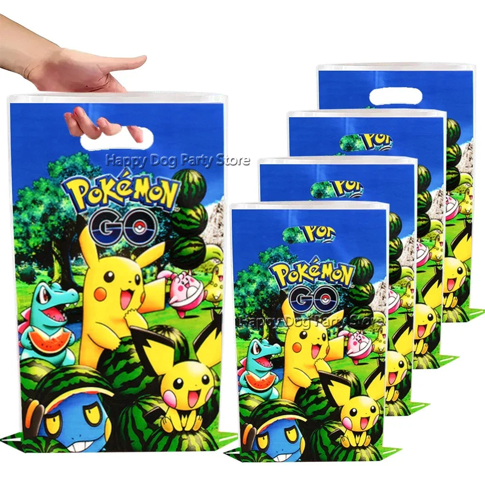 Pokemon Birthday Party Decoration New Yellow Pikachu Balloons For Kids Event Supplies Tableware Banner Backdrop Tablecloth Decor