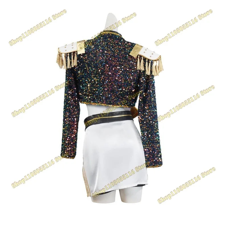 KPop Zoey Cosplay Costume Wig Shoes Black Coat Singing Suit Song-Promotion Costume Women Halloween Party Role Playing Outfit