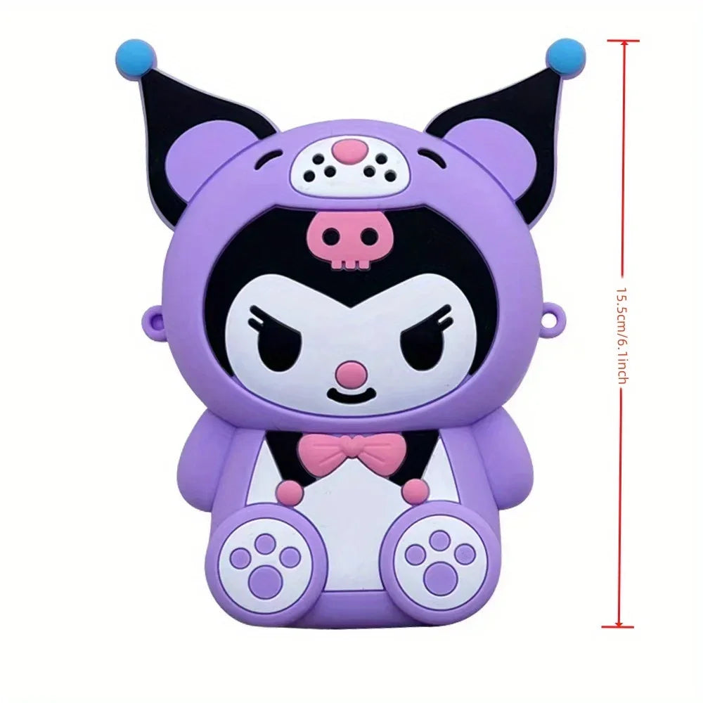 Kawaii Cartoon Anime Bag for Kids Sanrio Kuromi Crossbody Bag Storage Purse Cartoon 3D Silicone Shoulder Bag for Holiday Gifts