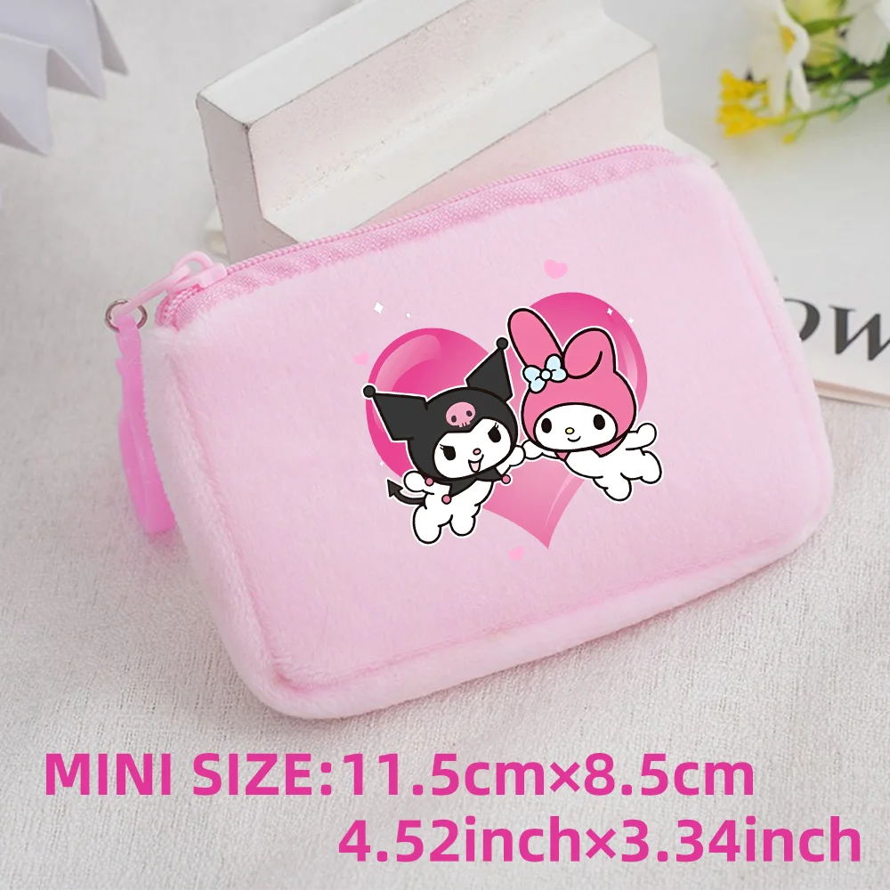 Cinnamoroll Badtz Maru Kuromi Plush Coin Purse Key Case Bag Kids Portable Mini Storage Bag Cute Gifts For Kids Clutch