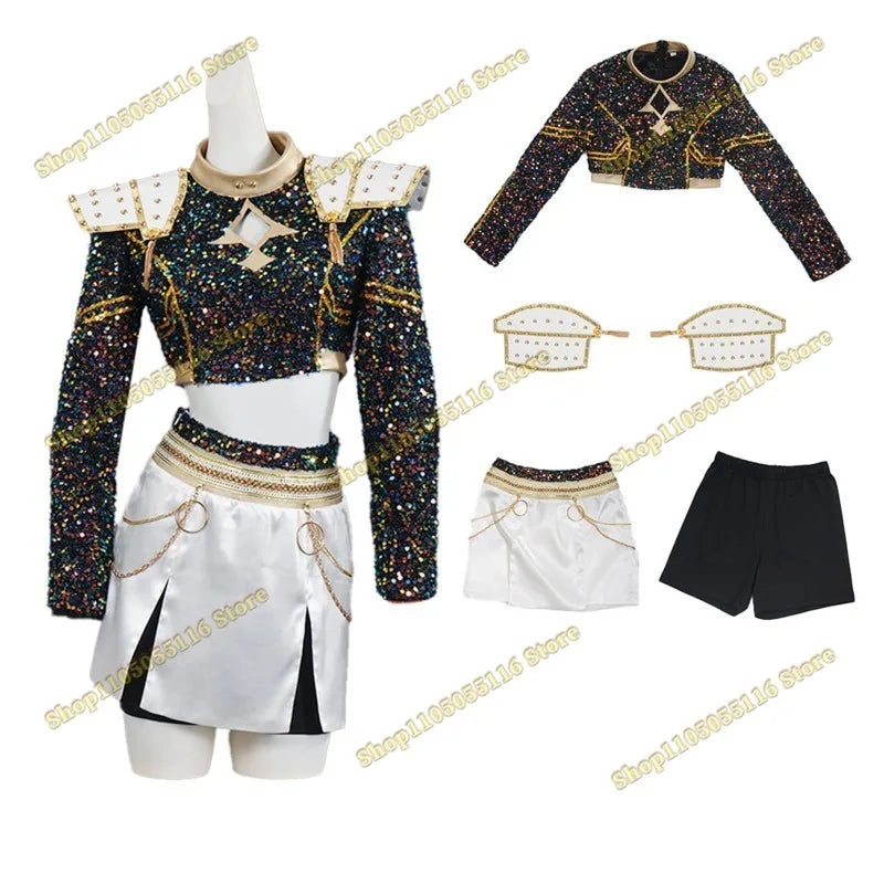 KPop Zoey Cosplay Costume Wig Shoes Black Coat Singing Suit Song-Promotion Costume Women Halloween Party Role Playing Outfit