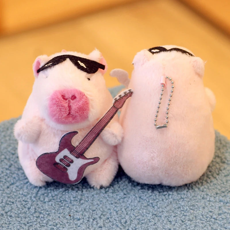 Cartoon Capybara Plush Keychain Bag Pendant Hanging Decoration Cute Stuffed Doll Toy Desktop Doll Ornament Car Keyring Kids Gift
