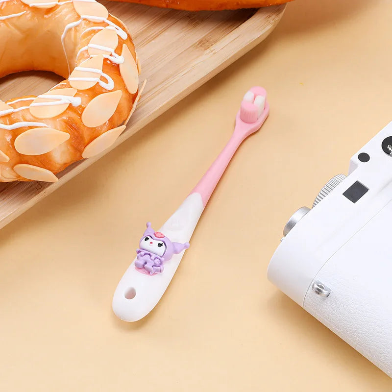 Sanrio Children Toothbrush Anime My Melody Kuromi Household Soft Tooth Brush Kawaii Teeth Cleaning Oral Tool Cartoon Kids Gifts