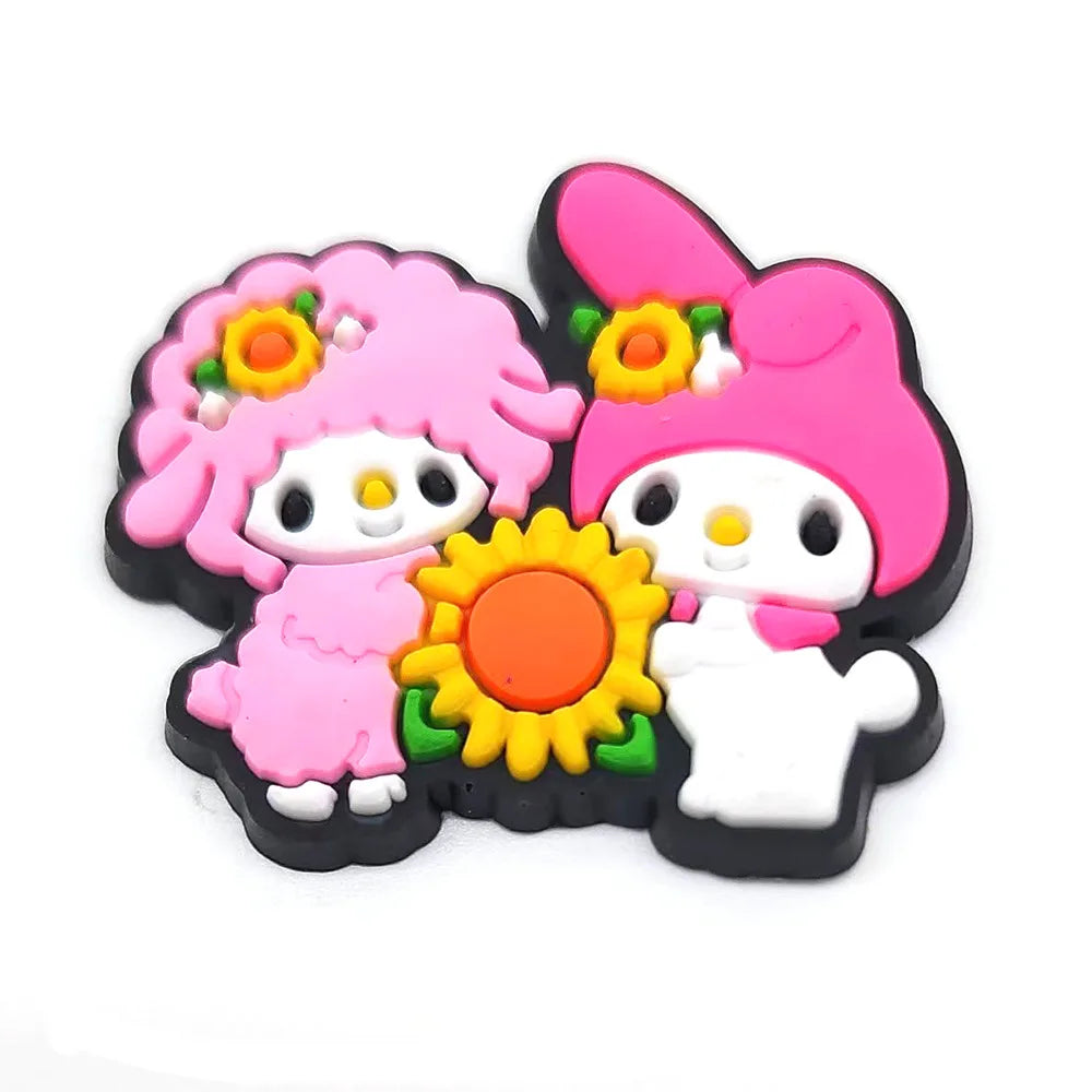 MINISO Hello Kitty Sanrio cartoon 1pcs cute shoe charms Accessories buckle clogs sandals pin decorate kids girls gift