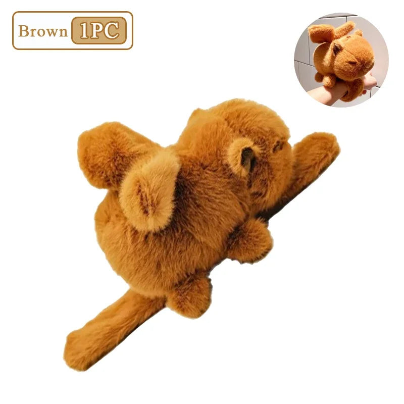 1-10PCS Rytanda Capybara Clap Circle Toys  Capybara Plush Hand Ring Fun Pop Circles Kids  Gift Slap Snap Wrap Wristband Bracelet