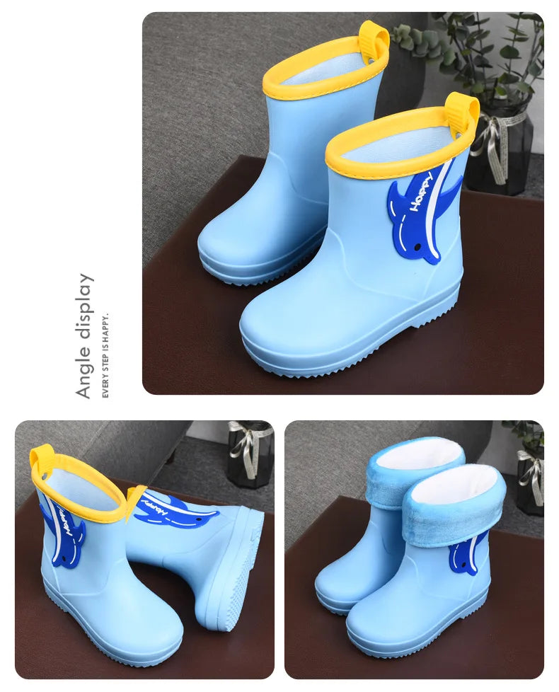 Unicorn Rain Boots Kids Boy Girls Rubber Boots New Cartoon Snow Boots For Children Waterproof Shoes Non-slip Baby Water Shoes