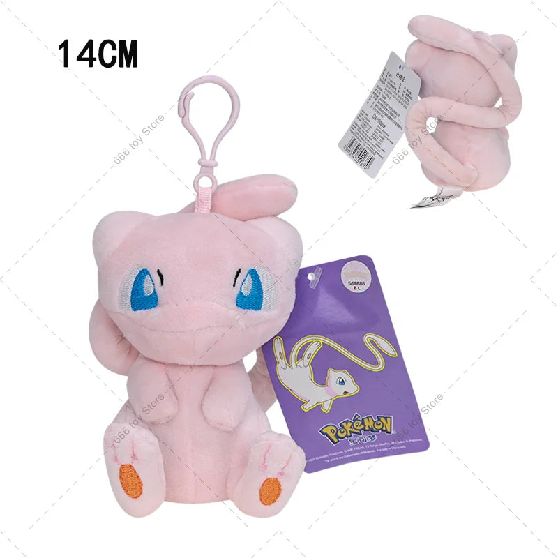 Original Pokemon Plush Toy Pendant Keychain Bulbasaur Eevee Squirtle Jigglypuff Mew Stuffed Toys Gifts for Kids Birthday