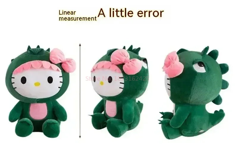 80cm Sanrio Dinosaur Hello Kitty Plush Toy Kawaii Anime Large Plushie Pillow Cute 35/50/65cm Cartoon Stuffed Doll Christmas Gift