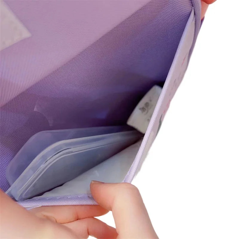 Hello Kitty Kuromi Cinnamonroll  Cartoon Kids Lunch Bag Thermal Insulation Aluminum Film C anvas Portable Insulation  Lunch Bag