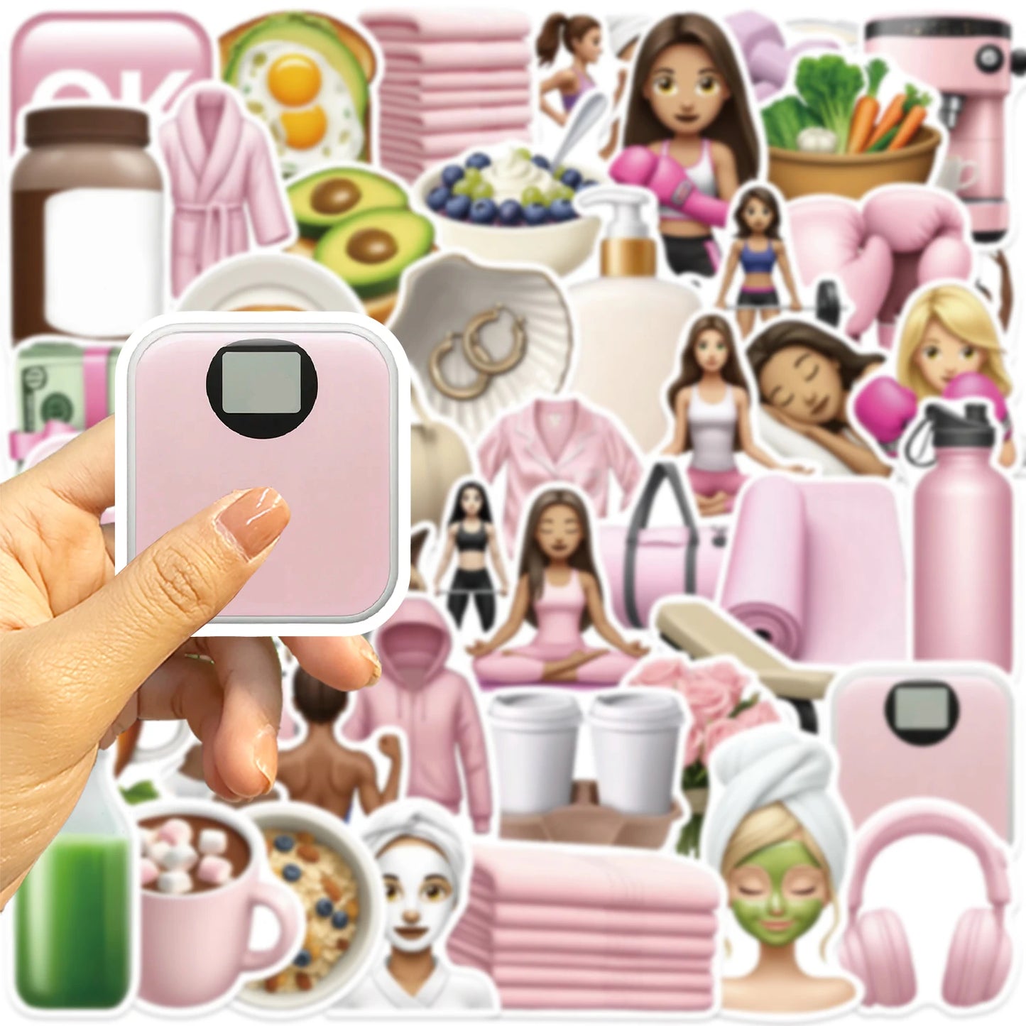 50PCS Sports Fitness Incentive Stickers Cool Girl Stickers GYM PVC Stickers Cartoon Graffiti Decoration Laptop Guitar Waterproof