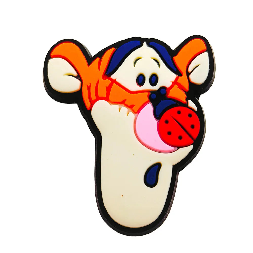 20pcs Hot Toys Disney Cartoon Winnie Pooh Shoe Charms for Shoes Decoration Accessories Classic Clog Sandal Buckle Kids Gifts