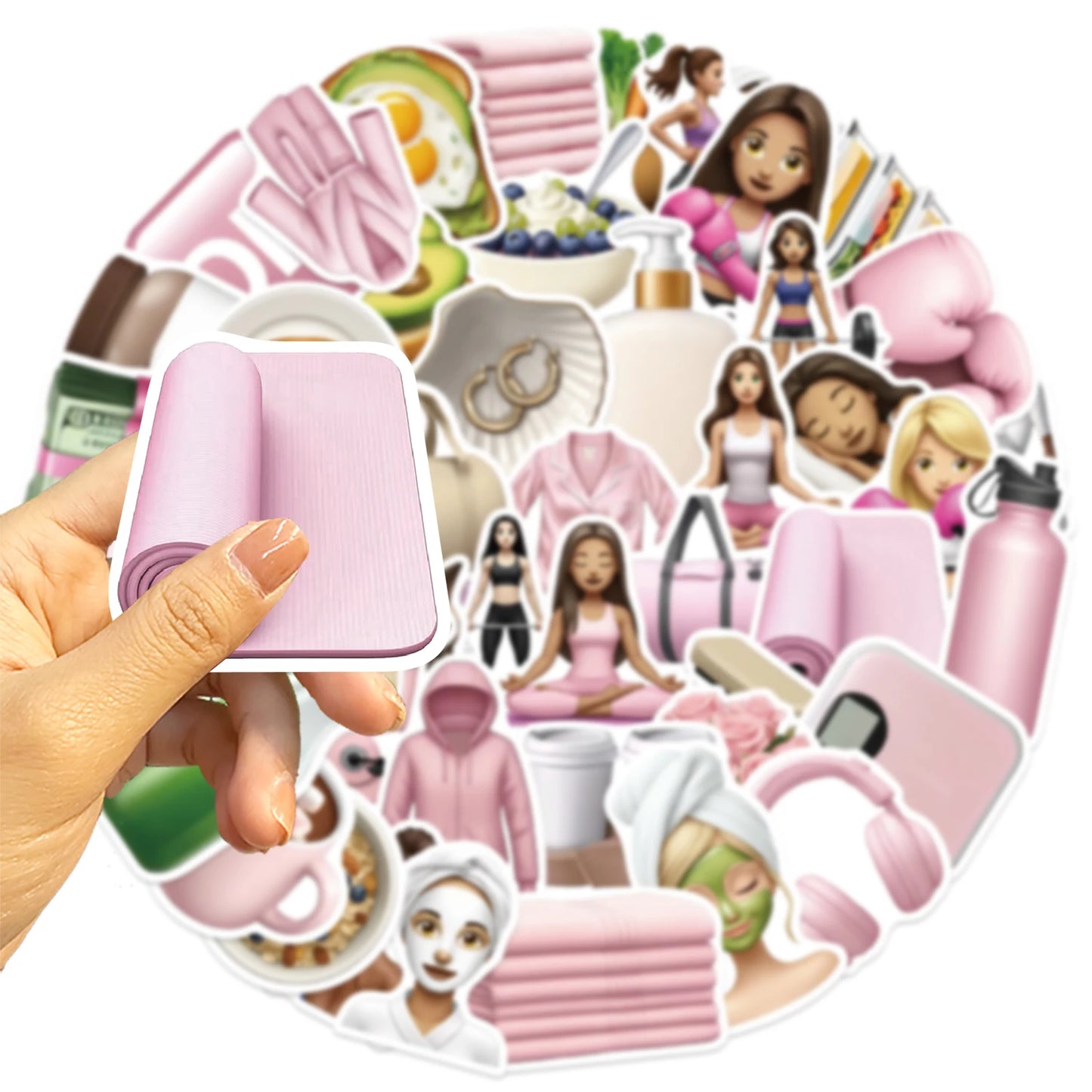 50PCS Sports Fitness Incentive Stickers Cool Girl Stickers GYM PVC Stickers Cartoon Graffiti Decoration Laptop Guitar Waterproof