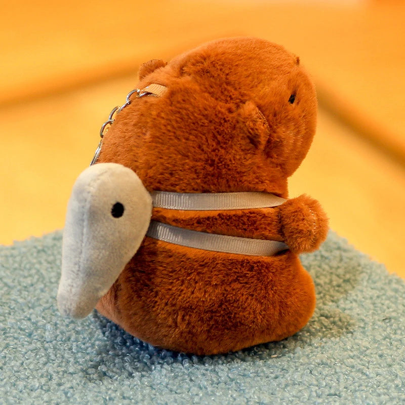Cartoon Capybara Plush Keychain Bag Pendant Hanging Decoration Cute Stuffed Doll Toy Desktop Doll Ornament Car Keyring Kids Gift