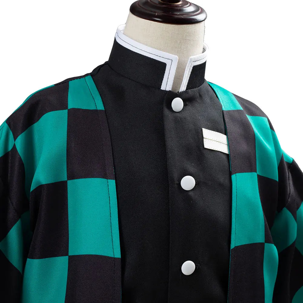 Cosplay Children's costume Anime Satan Killer Kimetsu No Yeyang Kamido Tanjiro Kimono costume Set Carnival Halloween Clothes