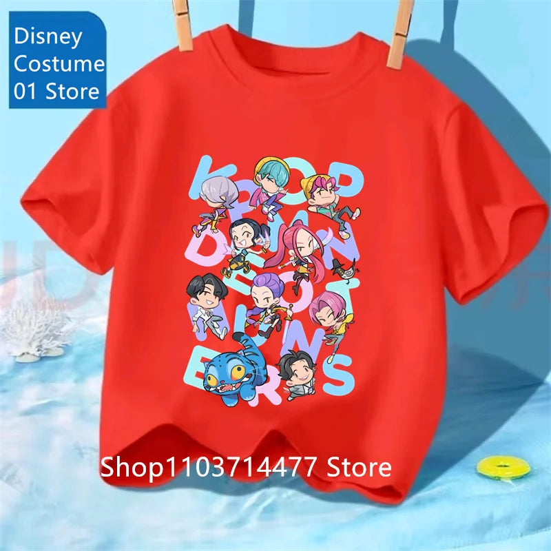 Children's Clothing KPop Demon Hunters Fans Gifts Kids Clothes Fashion Casual Tops 2025 Hot Movie Soft Baby Girls T Shirt