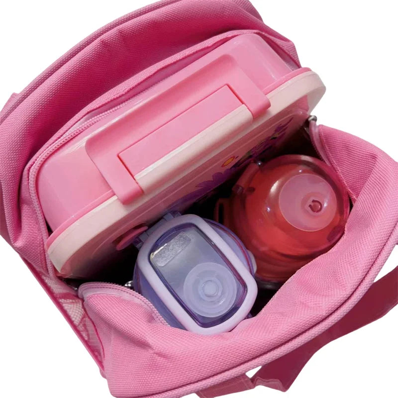 Hello Kitty Kuromi Cinnamonroll  Cartoon Kids Lunch Bag Thermal Insulation Aluminum Film C anvas Portable Insulation  Lunch Bag