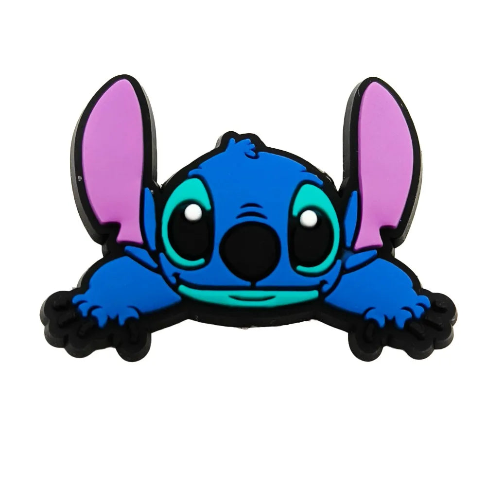 Cartoon MINISO 1PCS Popular Characters Disney Mouse DIY Stitch Funny Bear Shoe Charms Decorate Kids Accessories Boys Party Gifts