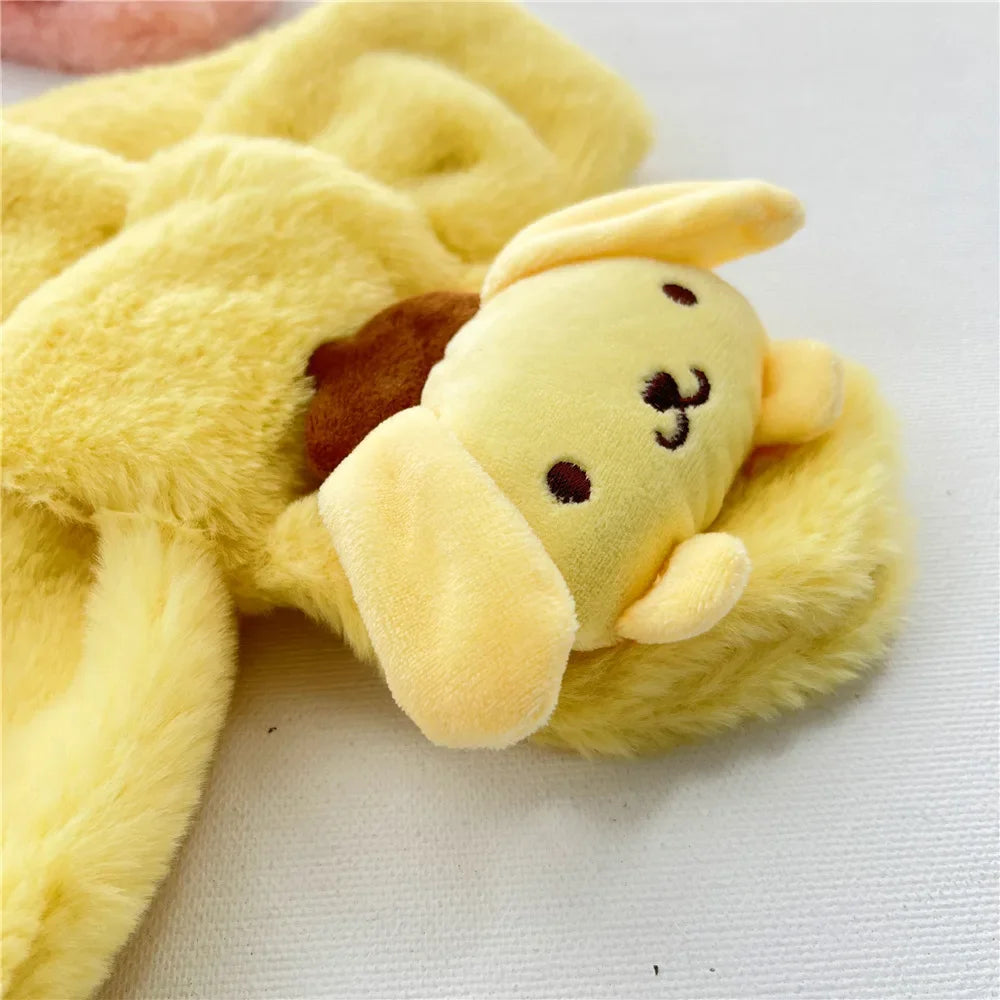 Kawaii Sanrio Plush Kuromi Children Scarf Cinnamoroll My Melody Anime Accessories Soft Thickened Kids Scarves Girls Cute Gifts