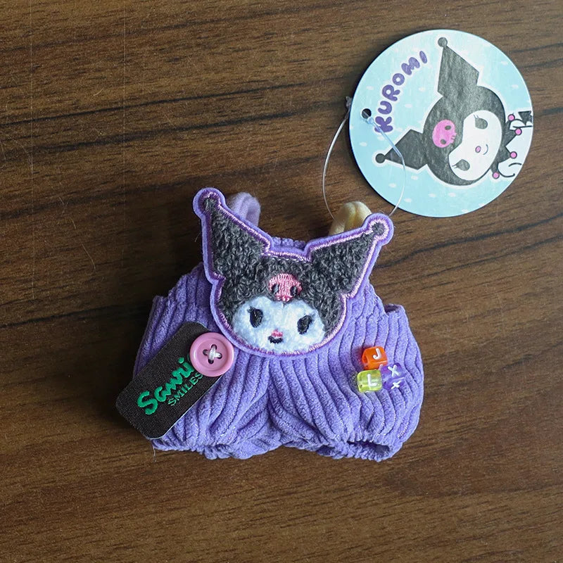 For 17cm Labubu Doll Clothes Cute Overalls Sanrio Hello Kitty Kuromi Cinnamoroll Clothes Doll Clothes for Dolls Kids Gifts
