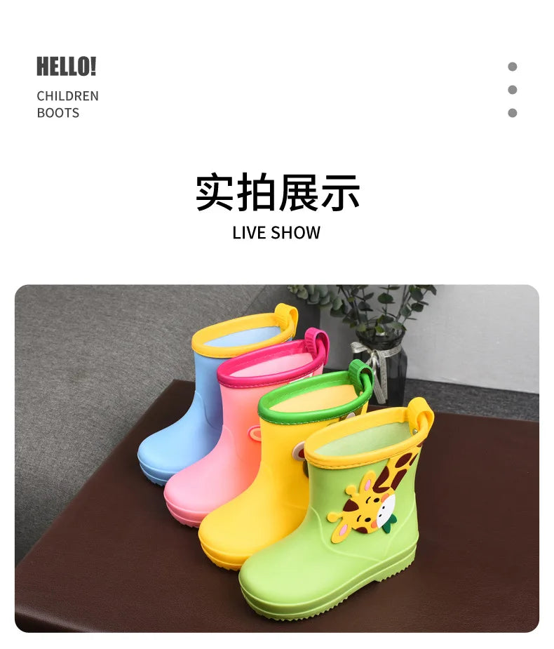 Unicorn Rain Boots Kids Boy Girls Rubber Boots New Cartoon Snow Boots For Children Waterproof Shoes Non-slip Baby Water Shoes