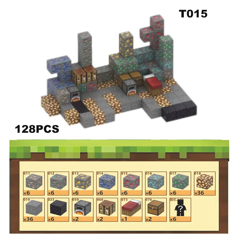 Magnetic Building Blocks Mine Cube Magnet World Set for Boy Girl Kid Age 3+ DIY Model Children Stem Montessori Sensory Toy