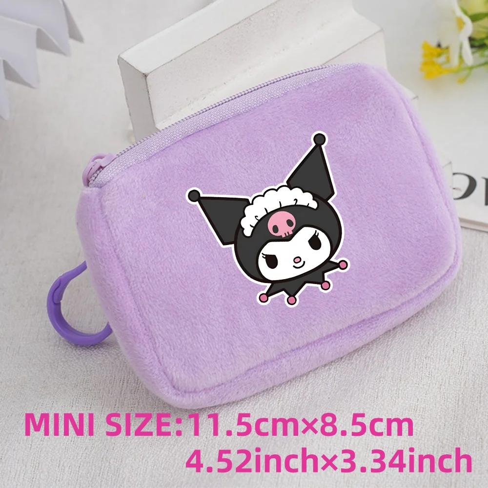 Cinnamoroll Badtz Maru Kuromi Plush Coin Purse Key Case Bag Kids Portable Mini Storage Bag Cute Gifts For Kids Clutch