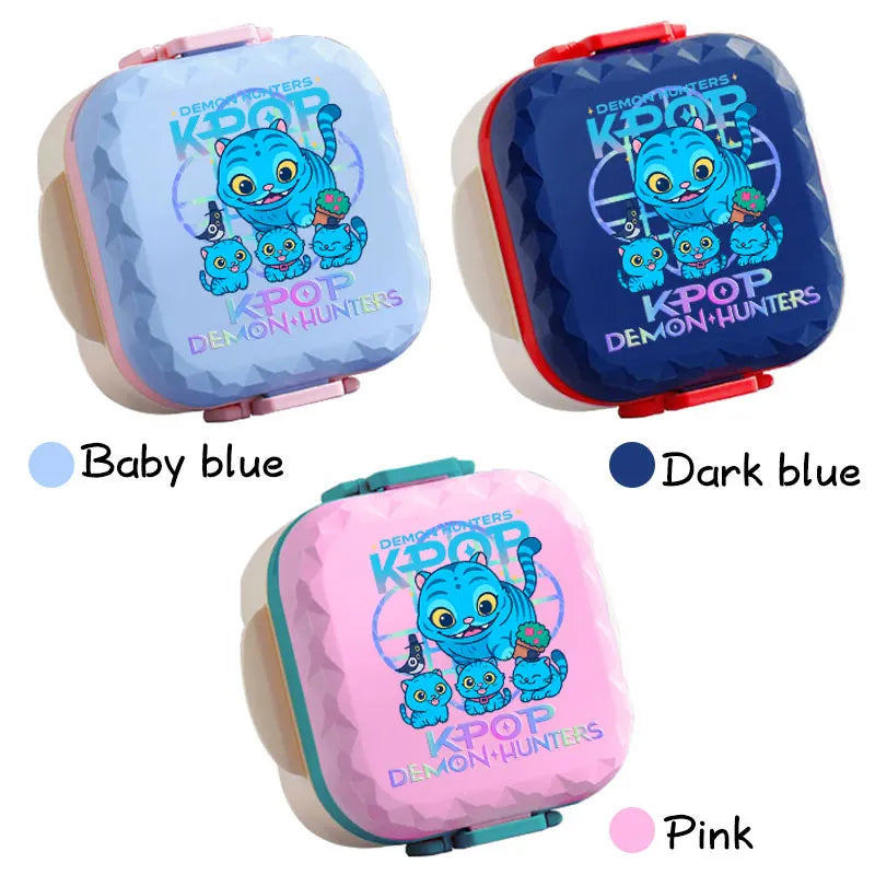 800ml For KPop Demon Hunters Lunch Box Microwave Heating Anime HUNTR/X Rumi Mira Zoey Bento Box BPA Free Comes with Tableware