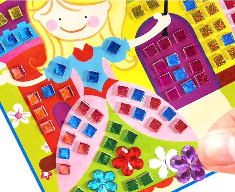 3/5Pcs Foam EVA Stickers 3D Crystal Acrylic Puzzle DIY Handmade Kids Art Cartoon Creative Educational party Toys For Children